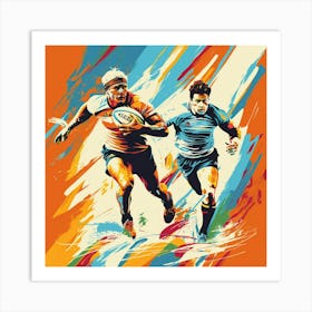 Rugby Players In Action 9 Art Print