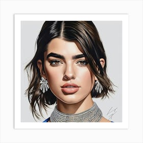 dua lipa art print portrait 3 Art Print