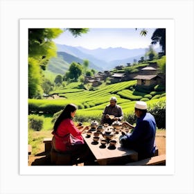 A Tea Session In One Of The Rural Villages And Its Beauty By Nature And The Simplicity Of Living Of Art Print