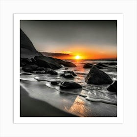 Sunset At The Beach 695 Art Print