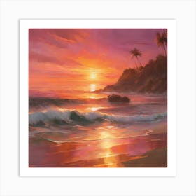 Sunset Symphony A Cinematic Painting Of Nature S Serene Beauty (6) Art Print