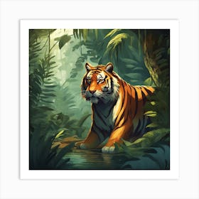 Tiger In The Jungle 4 Art Print