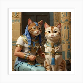 Egyptian Cats Art Print