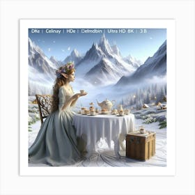 Elf enjoying tea  Art Print