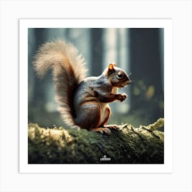 Squirrel In The Forest 209 Art Print