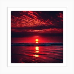 Sunset On The Beach 666 Art Print