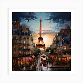 Paris At Sunset Art Print