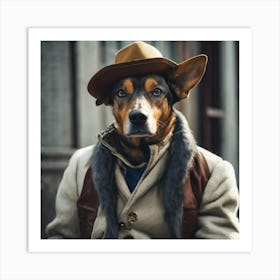 Dog In A Hat Art Print