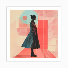 Woman In A Trench Coat Art Print