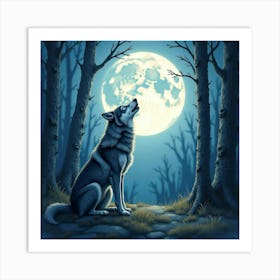 Howling Wolf 2 Art Print