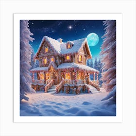 Intriguing House In The Snow Art Print