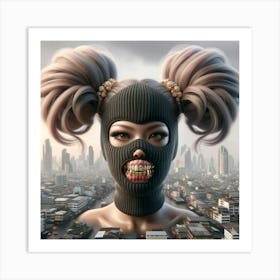 Girl In A Mask 1 Art Print