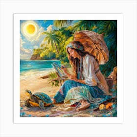 On The Beach Art Print