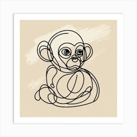 Monkey Picasso style 1 Art Print