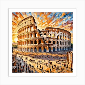 Coliseum Of Rome At Sunrise Art Print