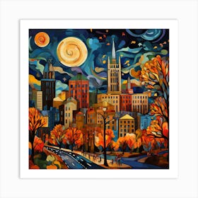 Autumn Cityscape Art Print