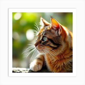 Whiskered Gaze: A Portrait of Feline Elegance 1 Art Print