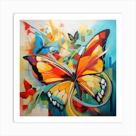 Abstract Butterfly Painting Art Print