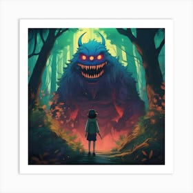 Monster In The Woods Art Print