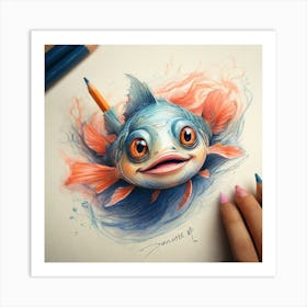 Fish Drawing 3 Art Print