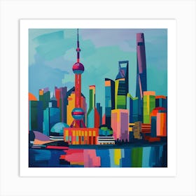 Abstract Travel Collection Shanghai China 4 Art Print