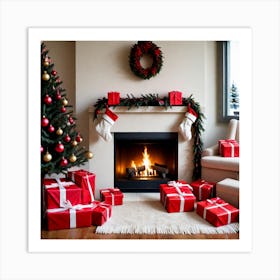 Christmas In The Living Room 9 Art Print