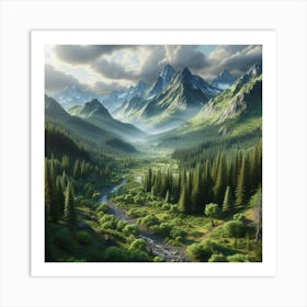 Valley In The Mountains Art Print