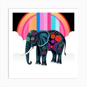 Rainbow Elephant 3 Art Print