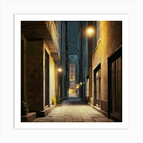 Alleyway At Night Art Print