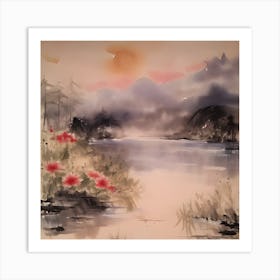 Asian Landscape Painting Art Print