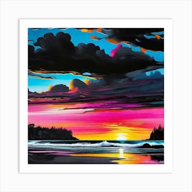 Sunset On The Beach 26 Art Print