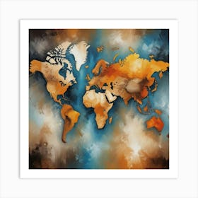 World Map 48 Art Print