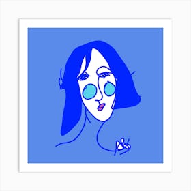 Blue Eyed Woman Art Print