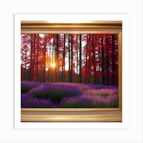 Sunset In The Forest Art Print