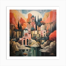 Chiaroscuro Chronicles: Abstract Italian Odyssey Art Print