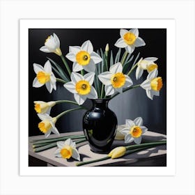 Daffodils In A Vase 8 Art Print