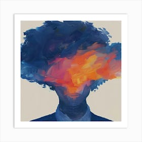 Man With A Big Head Art Print