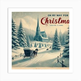 On My Way For Christmas Art Print