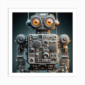 Robot made of Analog Stereo Equipment Art Print