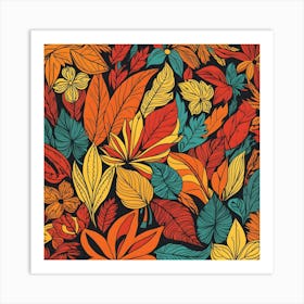 Phoenix Style And Type Vibrant Abstract Floral Illustration0 (1) Art Print