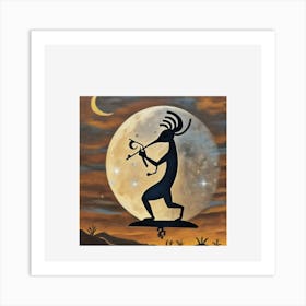 Copy Of Kokopelli Hanging Out With The Moon 4500 X 4500 Px Art Print