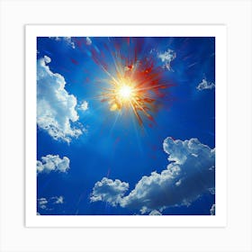 Sun Burst In The Sky Art Print