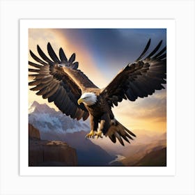 Albedobase Xl An Eagle Spreads Its Wings In Pride 1 (1) Art Print