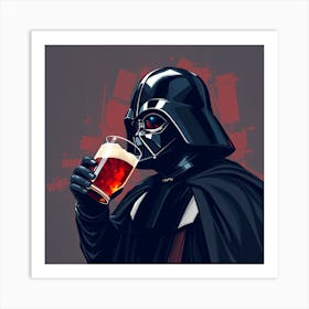 Darth Vader Drinking Beer Art Print