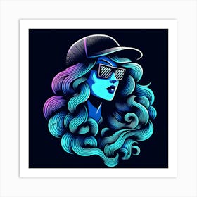 Neon Girl Art Print