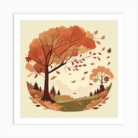 Autumn Leaves And Trees Art Print