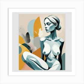 Default Mixed Media Pose Abstract Figurative Art Print 0 Art Print