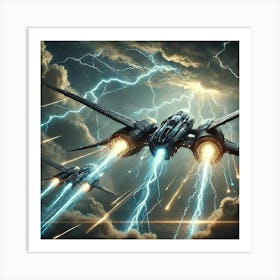 Skyblade Frigates Lightning Barriers Art Print