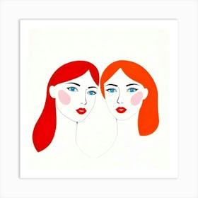 Two Women With Red Hair 1 Art Print