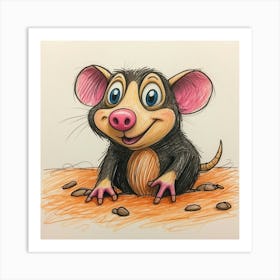 Rat Drawing 2 Art Print